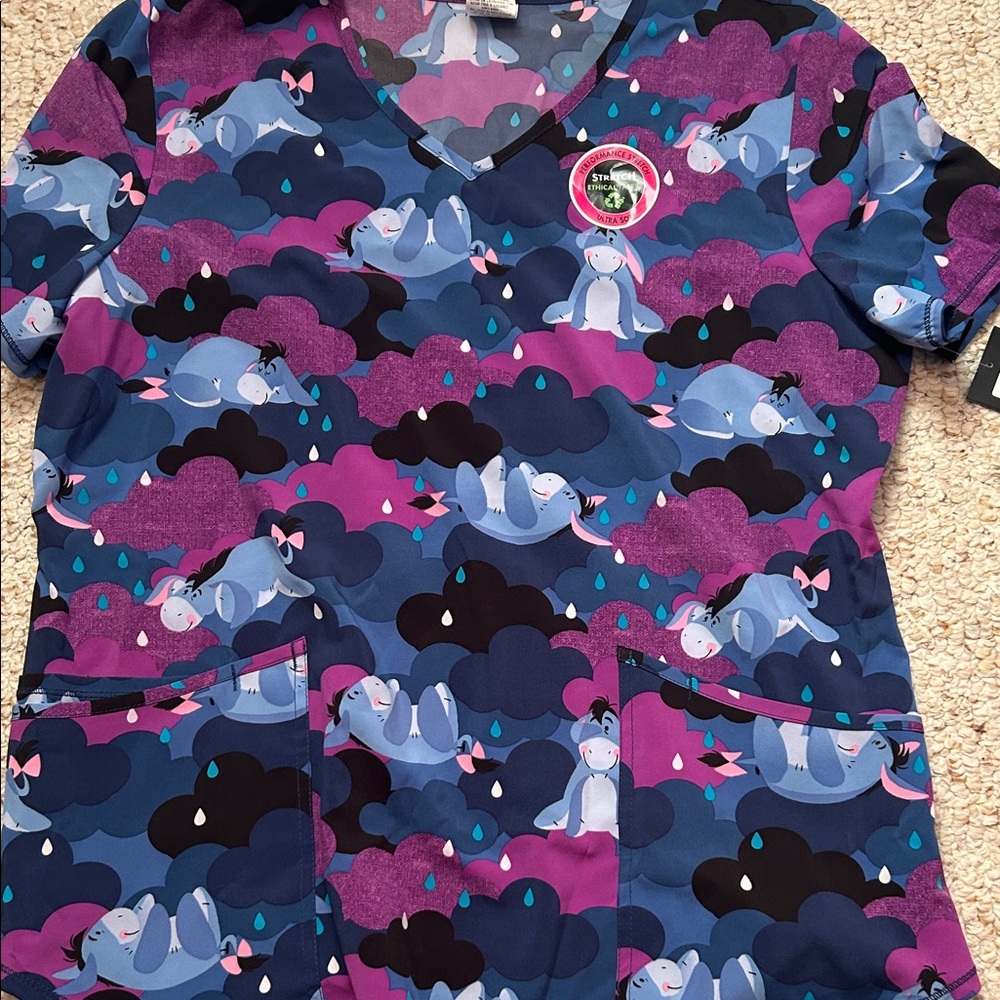 NWT Eeyore Scrub Top